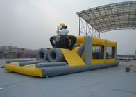 Parco di divertimenti gonfiabile all'aperto giallo con il modello del panda su misura