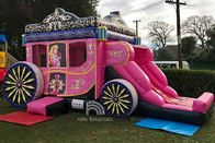 I bambini fanno festa principessa Carriage Bounce House con il castello gonfiabile commerciale dei buttafuori dello scorrevole per le ragazze
