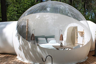 Camera della tenda della bolla del PVC con la metà bianca di campeggio all'aperto della chiara di segretezza dell'hotel della camera da letto stanza gonfiabile proteggente delle tende