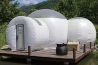 Camera della tenda della bolla del PVC con la metà bianca di campeggio all'aperto della chiara di segretezza dell'hotel della camera da letto stanza gonfiabile proteggente delle tende