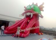 Acquascivolo gonfiabile del bello drago rosso con il PVC del modello di Moster per gli adulti