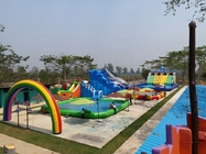 Parco acquatico gonfiabile con scivolo d'acqua e piscina Parco acquatico a terra gonfiabile personalizzato per bambini e adulti