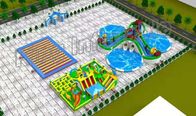 Blu e parco di galleggiamento gonfiabile dell'acqua termosaldato verde per i bambini