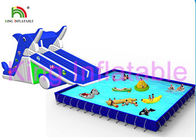 Acqua gonfiabile blu/bianca parcheggia il multi divertimento in giocattoli dello scorrevole, dello stagno e dell'acqua