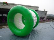 Giocattolo gonfiabile di rotolamento della palla dell'acqua tela cerata verde/bianca del PVC per il parco dell'acqua