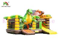 Castello rimbalzante di esplosione del PVC di tema del dinosauro con l'avventura della giungla dello scorrevole per i bambini