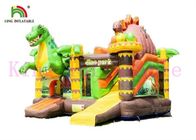 Castello rimbalzante di esplosione del PVC di tema del dinosauro con l'avventura della giungla dello scorrevole per i bambini