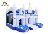 Castello blu/bianco del castello di esplosione dei buttafuori del castello combinato congelato dello scorrevole del PVC della tela cerata