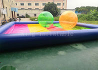 stagno di acqua gonfiabile di colore blu dell'arcobaleno della tela cerata del PVC da 8 * 8 m. per il gioco dei bambini