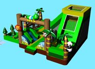 Castello gonfiabile dei buttafuori del campo da giuoco del bambino del parco di divertimenti del panda animale verde di tema