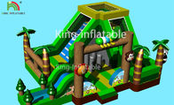 Castello gonfiabile dei buttafuori del campo da giuoco del bambino del parco di divertimenti del panda animale verde di tema