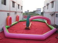 giochi gonfiabili di sport del PVC di 0.6mm, verde di rosa del campo da giuoco della pista della tela cerata
