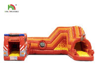Corsa ad ostacoli gonfiabile del camion dei vigili del fuoco rosso 21ft del PVC 0.55mm per i bambini
