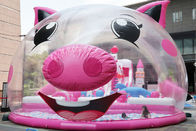 Campo da giuoco gonfiabile del maiale commerciale di rosa con la copertura della tenda della bolla