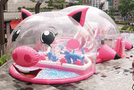 Campo da giuoco gonfiabile del maiale commerciale di rosa con la copertura della tenda della bolla