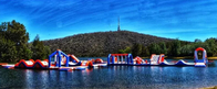 Campo da giuoco di galleggiamento di corsa ad ostacoli del parco dell'acqua di Infaltable del lago