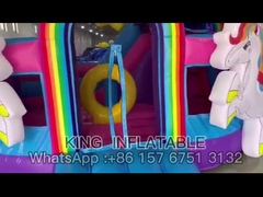 Infalatable fortifica l'arcobaleno Unicorn Bouncer House