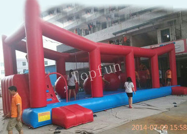 Giochi gonfiabili di sport del corridoio blu rosso di N con la parete rampicante delle palle N di ostacolo