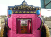 Castello di salto gonfiabile della retro Camera di rimbalzo di rosa della tela cerata del PVC con 4 ruote
