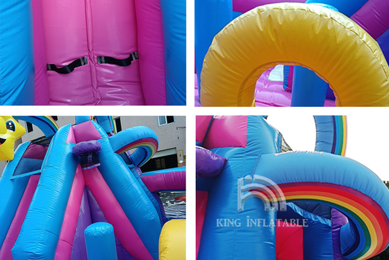 Camere gonfiabili di rimbalzo dell'acqua dell'arcobaleno di principessa Pink Giant Jumping dello scorrevole di Unicorn Bouncy Castle With Water dei bambini