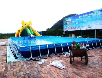 parco gonfiabile dell'acqua di Big Bear della tela cerata del PVC di 0.9MM con la grande piscina blu