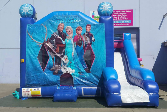 Buttafuori di salto gonfiabili congelati del castello della Camera commerciale combinata rimbalzante di rimbalzo con lo scorrevole per i bambini