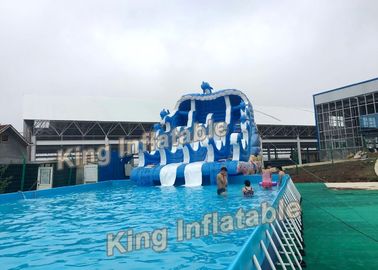 Parchi gonfiabili dell'acqua del delfino del bacino blu di sostegno con il PVC di Platone dello scorrevole