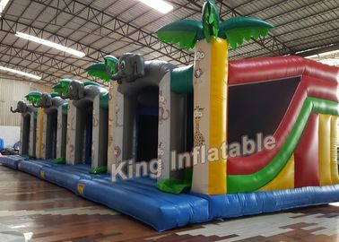 Castelli rimbalzante della tela cerata del PVC della giungla 0.55mm dell'albero di stampa piccoli gonfiabili