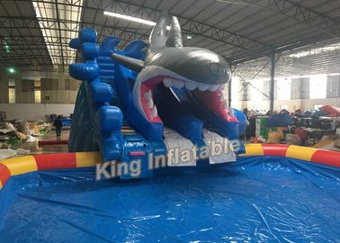 L'acqua gonfiabile dello squalo blu parcheggia le piscine gonfiabile impermeabile 8m x 6m