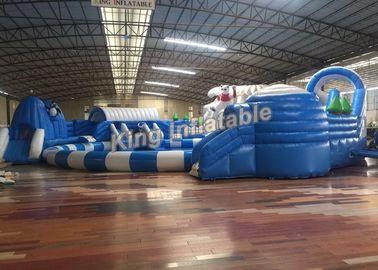 Grande attrezzatura gonfiabile divertente bianca su misura del parco dell'acqua per i bambini/adulti