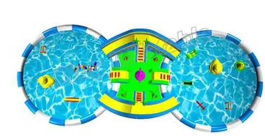 Parco gonfiabile Colourful dell'acqua del cortile dei giochi all'aperto con due stagno/acquascivoli