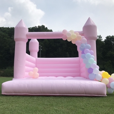 Pastello nuziale rosa gonfiabile salto salto castello mini casa balzo bianco