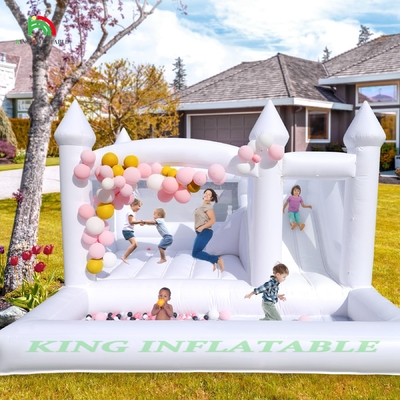 Commerciale gonfiabile White Jumping Bouncer Castello Bounce House White Bounce Castello Con Ball Pit
