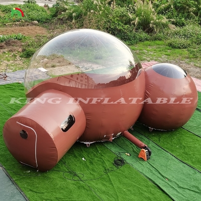 Tenda a bolla gonfiabile commerciale di due stanze in PVC trasparente Eco Dome Camping
