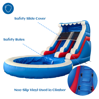 Vendite dirette di fabbrica scivolo d'acqua gonfiabile con piscina scivoli d'acqua gonfiabili per adulti e bambini