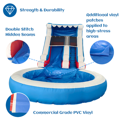 Vendite dirette di fabbrica scivolo d'acqua gonfiabile con piscina scivoli d'acqua gonfiabili per adulti e bambini