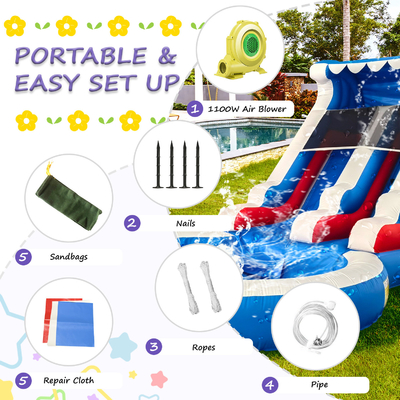 Vendite dirette di fabbrica scivolo d'acqua gonfiabile con piscina scivoli d'acqua gonfiabili per adulti e bambini