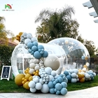 Tenda gonfiabile a bolla all' esterno Cupola di cristallo trasparente Tenda gonfiabile a bolla con palloncini per matrimonio