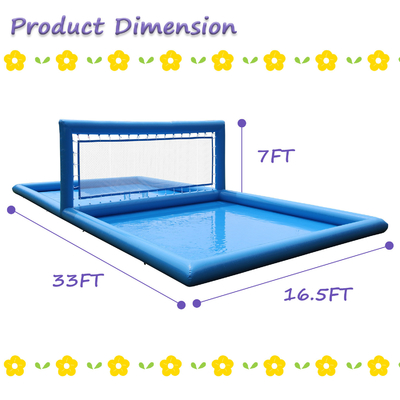 33x16.5x7FT Campo da pallavolo gonfiabile Pista da pallavolo spiaggia Rete di pallavolo piscina di pallavolo Campo idrico con pompa d'aria per giochi all'aperto