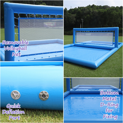 33x16.5x7FT Campo da pallavolo gonfiabile Pista da pallavolo spiaggia Rete di pallavolo piscina di pallavolo Campo idrico con pompa d'aria per giochi all'aperto