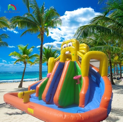 Scivolo d'acqua commerciale gonfiabile per bambini esterno scivolo d'acqua a doppia corsia casa rimbalzo scivolo d'acqua gonfiabile con piscina