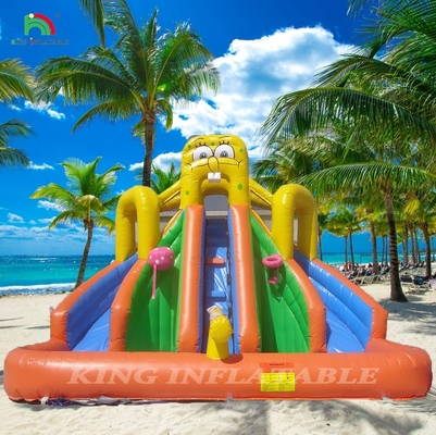 Scivolo d'acqua commerciale gonfiabile per bambini esterno scivolo d'acqua a doppia corsia casa rimbalzo scivolo d'acqua gonfiabile con piscina