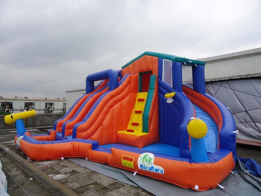 Giant Outdoor Double Track Inflatabile Bouncer Water Slide Parco Acquatico