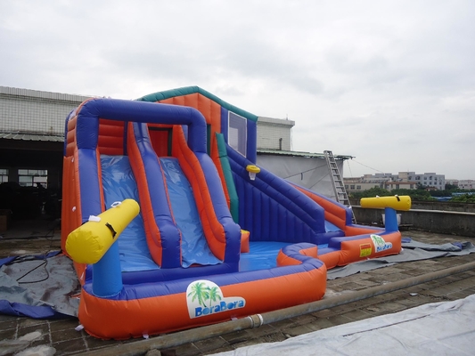 Giant Outdoor Double Track Inflatabile Bouncer Water Slide Parco Acquatico