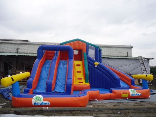 Giant Outdoor Double Track Inflatabile Bouncer Water Slide Parco Acquatico