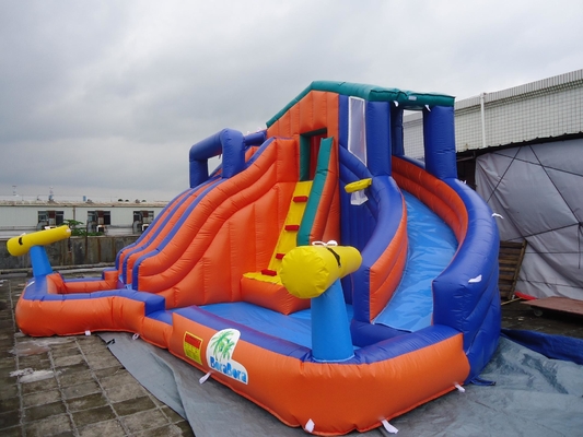Giant Outdoor Double Track Inflatabile Bouncer Water Slide Parco Acquatico