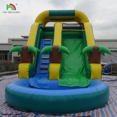 Prezzi bassi Slide d'acqua gonfiabili in PVC di qualità commerciale con piscina
