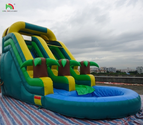 Prezzi bassi Slide d'acqua gonfiabili in PVC di qualità commerciale con piscina