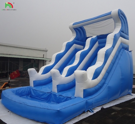 Dispendioso scivolo d'acqua gonfiabile commerciale a doppio splash a doppia corsia in vendita