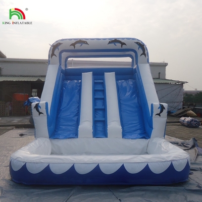 Scivolo acquatico commerciale gonfiabile per bambini all'aperto a doppia corsia scivolo acquatico gonfiabile con piscina